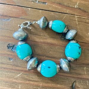 Sterling Silver and Turquoise Custom Bracelet 7.5”